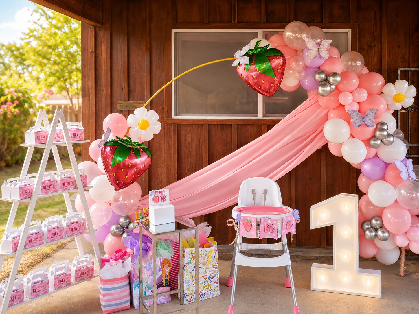 Strawberry themed first birthday celebration by Creasiones Nerys