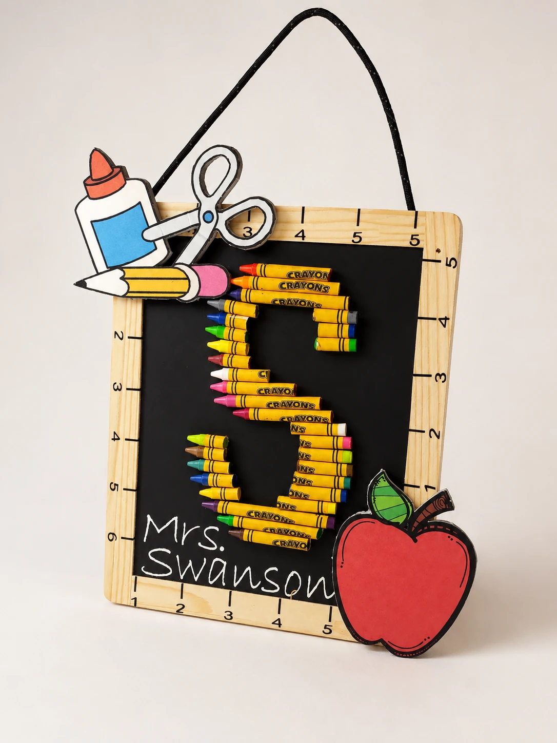 Personalized teacher crayon chalkboard created by Creasiones Nerys